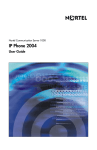 Avaya Communication Server 1000 IP Phone 2004 User Guide