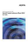 Avaya Communication Server 1000 IP Audio Conference Phone 2033 User Guide