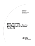 Avaya Business Policy Switch 2000 Software Version 1.2 User's Manual
