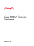 Avaya Business Communications Manager Release 6.0 - BCM-IVR Integration Supplement User's Manual