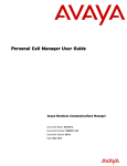 Avaya Business Communications Manager - Personal Call Manager User Guide