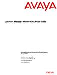 Avaya Business Communications Manager - CallPilot Message Networking User Guide