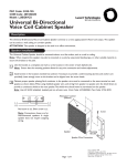 Avaya Bogen Universal Bi-Directional Voice Coil Cabinet Speaker User's Manual