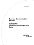 Avaya BCM200/400 Installation and Maintenance Manual