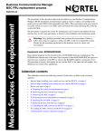 Avaya BCM MSC FRU Replacement Process User's Manual