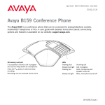 Avaya B159 Quick Reference Guide