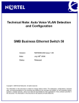 Avaya Auto Voice VLAN Detection and Configuration SMB Business Ethernet Switch 50 User's Manual
