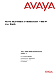 Avaya 3100 Mobile Communicator - Web UI User Guide