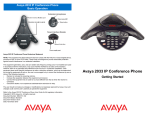 Avaya 2033 IP Conference Phone - Communication Server 1000 Getting Started Manual