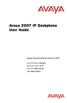 Avaya 2007 IP Deskphone User Guide