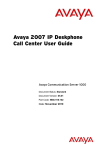 Avaya 2007 IP Deskphone Call Center User Guide