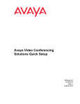Avaya 1000 Series Video Conferencing Systems Quick Setup Guide