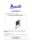 Avanti Refrigerator BCA516SS User's Manual