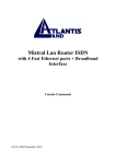 Atlantis Land Mistral Lan Router ISDN User's Manual