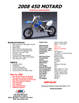ATK Motorcycles Motard 2008 450 User's Manual
