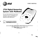 AT&T Answering Machine 1726 User's Manual