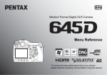 Asahi Pentax 645D Menu Reference