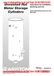 Ariston Unvented Hot Water Storage Cylinders User's Manual