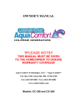 Aqua Products CC-350 User's Manual