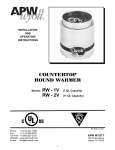 APW Wyott RW-1V User's Manual