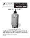 Amtrol WELL-X-TROL User's Manual