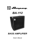 Ampeg BA-112 User's Manual