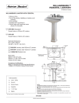 American Standard Williamsburg Pedestal Lavatory 0555.400 User's Manual
