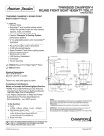 American Standard Townsend Champion 4 Round Front Height Toilet 3180.016 User's Manual