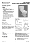 American Standard Town Square Right Height Round Front Toilet 2787.016 User's Manual