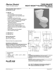 American Standard Town Square Right Height Elongated Toilet 3797.016 User's Manual
