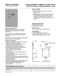 American Standard Selectronic Exposed Urinal Flush Valve 6063510.002 User's Manual
