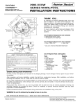 American Standard 2902.XXXW User's Manual