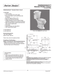 American Standard Reminiscence Round Front Toilet 3111.016 User's Manual