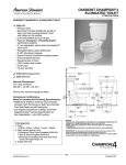 American Standard Oakmont Champion Elongated Toilet 3153.016 User's Manual