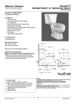 American Standard Colony Round Front 14" Rough-In Toilet 2388.014 User's Manual