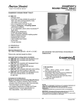 American Standard Champion 4 Round Front Toilet 2023.214 User's Manual