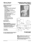 American Standard Champion 4 Right Height Elongated Total Toilet 2586.000 User's Manual