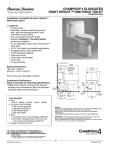 American Standard Champion 4 Elongated Right Height One-Piece Toilet 2034.014 User's Manual