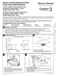 American Standard Cadet 3 Elongated Toilet 2459 User's Manual