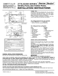 American Standard 2776.XXXW User's Manual