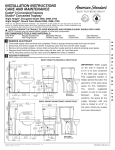 American Standard Bathroom Aids Cadet 3 Concealed Trapway User's Manual