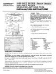 American Standard 2460.XXXW Series User's Manual