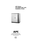American Power Conversion 240-320kW 400V User's Manual