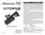American DJ Utopia 250S User's Manual