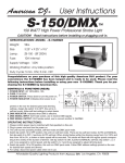 American DJ S-150/DMX User's Manual