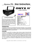 American DJ Onyx II User's Manual