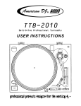 American Audio TTB-2010 User's Manual