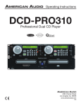 American Audio DCD-PRO310 User's Manual