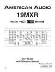 American Audio 19MXR User's Manual
