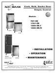 Alto-Shaam 1000-SK/II User's Manual